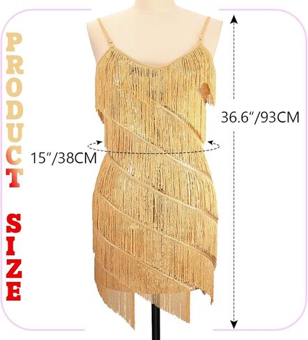 فستان REETAN ذو شرابة لاتينية مزين بالترتر وحزام سباغيتي لملابس رقص الباليه للنساء in Kuwait