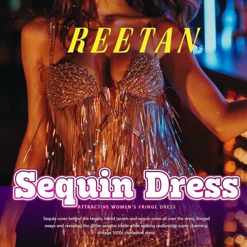 فستان REETAN ذو شرابة لاتينية مزين بالترتر وحزام سباغيتي لملابس رقص الباليه للنساء in Kuwait