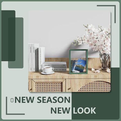 Shadow Box Display for Picture Frame: Memory Photo Case, Personalized Gifts Card Boxes, DIY Tabletop Display Frame Display Case, Clear Memory Box for Dried Flowers/Kids Room/Birthday/Wedding, Green in Saudi Arabia
