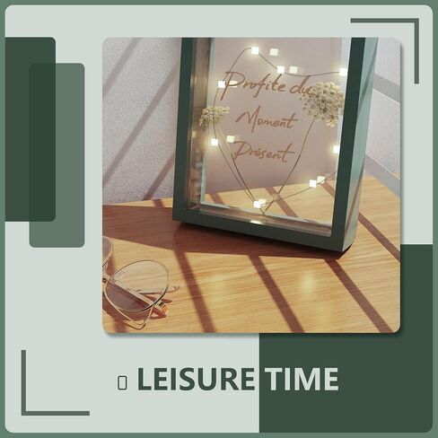 Shadow Box Display for Picture Frame: Memory Photo Case, Personalized Gifts Card Boxes, DIY Tabletop Display Frame Display Case, Clear Memory Box for Dried Flowers/Kids Room/Birthday/Wedding, Green in Saudi Arabia