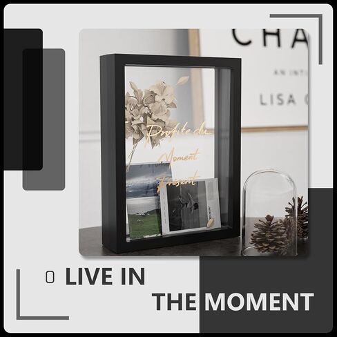 Shadow Box Display for Picture Frame: Memory Photo Case, Personalized Gifts Card Boxes, DIY Tabletop Display Frame Display Case, Clear Memory Box for Dried Flowers/Kids Room/Birthday/Wedding, Green in Saudi Arabia