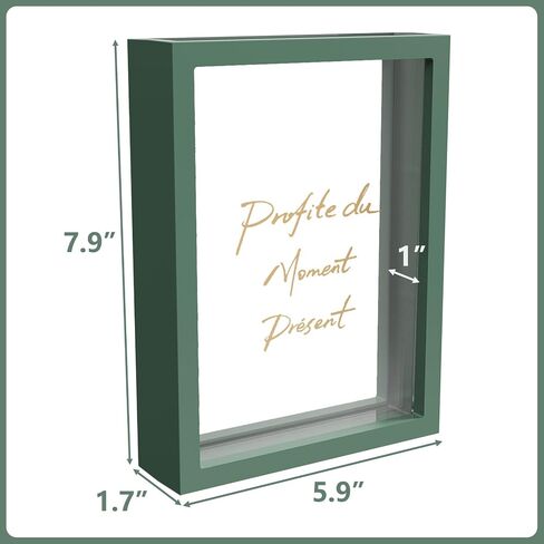 Shadow Box Display for Picture Frame: Memory Photo Case, Personalized Gifts Card Boxes, DIY Tabletop Display Frame Display Case, Clear Memory Box for Dried Flowers/Kids Room/Birthday/Wedding, Green in Saudi Arabia