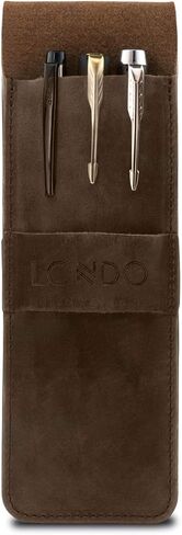Londo Genuine Leather Pen and Pencil Case with Tuck in Flap, Stationery Bag in Saudi Arabia