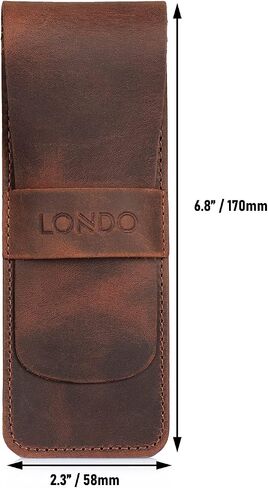 Londo Genuine Leather Pen and Pencil Case with Tuck in Flap, Stationery Bag in Saudi Arabia