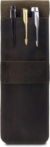 Londo Genuine Leather Pen and Pencil Case with Tuck in Flap, Stationery Bag in Saudi Arabia