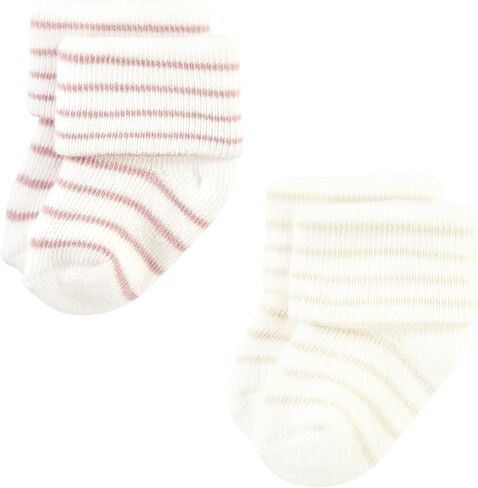 Hudson Baby Unisex Baby Cotton Rich Newborn and Terry Socks, Blue Sage Stripe, 6-12 Months in Kuwait