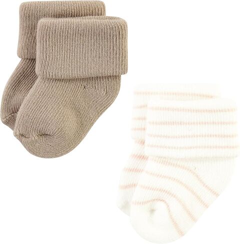 Hudson Baby Unisex Baby Cotton Rich Newborn and Terry Socks, Blue Sage Stripe, 6-12 Months in Kuwait