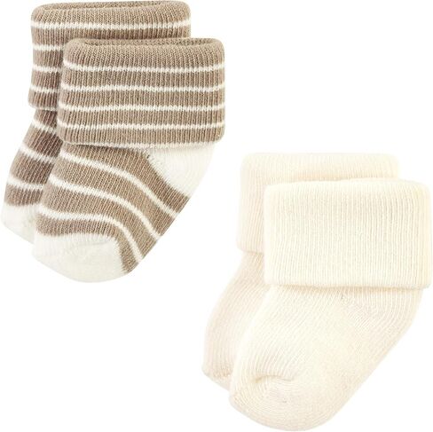 Hudson Baby Unisex Baby Cotton Rich Newborn and Terry Socks, Blue Sage Stripe, 6-12 Months in Kuwait