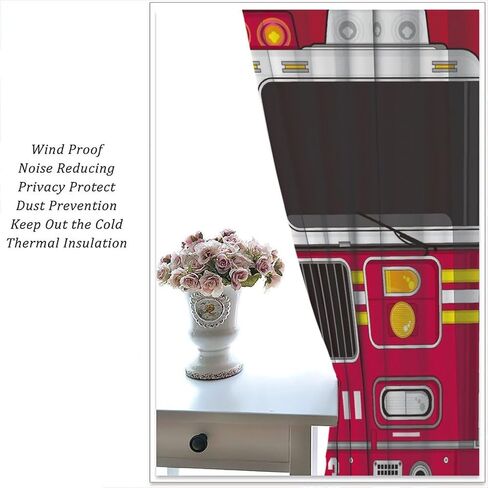 Cartoon Truck Print Curtains for Kids Room, Bucket Truck Thermal Insulated Noise Reducing Blackout Rod Pocket Window Drapes for Boys Girls Bedroom Living Room 42x54 Inch in Saudi Arabia