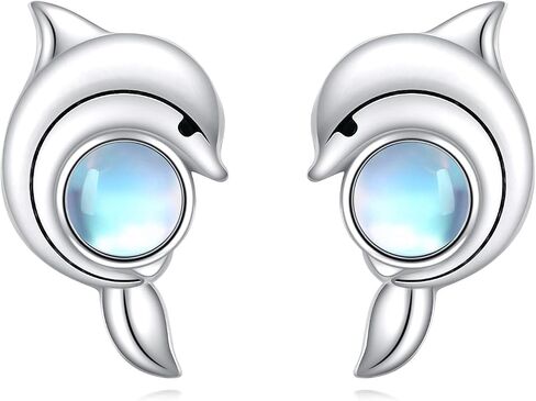 Penguin Earrings for Women Sterling Silver Penguin Jewelry Moonstone Stud Earrings for Women in Saudi Arabia