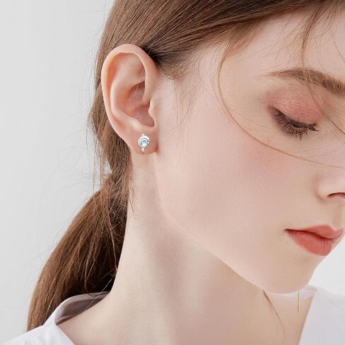 Penguin Earrings for Women Sterling Silver Penguin Jewelry Moonstone Stud Earrings for Women in Saudi Arabia