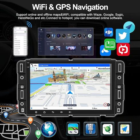 ستيريو سيارة Android 13 لسيارة جي إم سي سييرا يوكون شيفروليه بويك تشيفي سيلفرادو مع Apple CarPlay اللاسلكي Android Auto، راديو سيارة بشاشة لمس 8 بوصة مع نظام تحديد المواقع العالمي، واي فاي، بلوتوث FM/RDS، HiFi + كاميرا احتياطية in Saudi Arabia