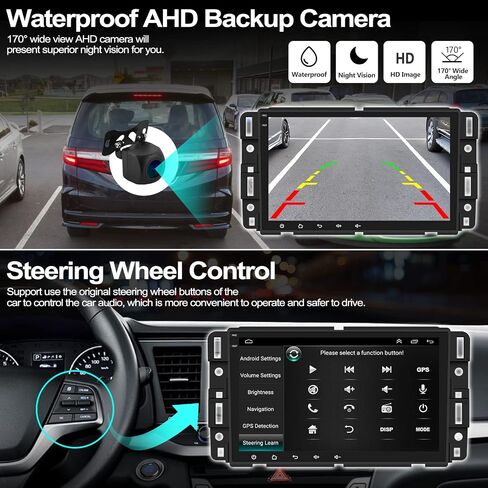 ستيريو سيارة Android 13 لسيارة جي إم سي سييرا يوكون شيفروليه بويك تشيفي سيلفرادو مع Apple CarPlay اللاسلكي Android Auto، راديو سيارة بشاشة لمس 8 بوصة مع نظام تحديد المواقع العالمي، واي فاي، بلوتوث FM/RDS، HiFi + كاميرا احتياطية in Saudi Arabia