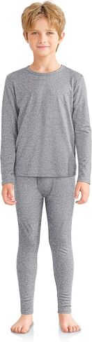 VZV Kids Thermal Underwear Set, Boys Long Underwear Set, Fleece Lined Base Layers Top and Bottom Set for Skiing, Cold Weather in Saudi Arabia