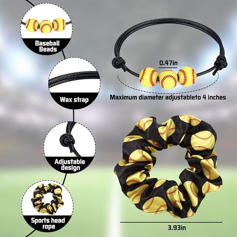 24 Pcs Volleyball Charm Bracelets and Sport Hairbands Set Adjustable Volleyball Beads Wristband Volleyball Hair Scrunchies Volleyball Theme Bracelets Hair Ties for Athlete Teens Adults in Kuwait
