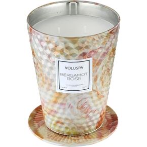 Voluspa Rose Otto، 3 شمعة من القصدير الفتيل، 6 أونصة، وقت احتراق 25 ساعة، جميع الفتائل الطبيعية وشمع جوز الهند لحرق نظيف، نباتي، مصبوب في الولايات المتحدة الأمريكية