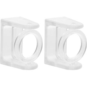 HOMSFOU Adhesive Curtain Rod Bracket 2pcs Swivel Ring Telescopic Rod Holder No Drilling Curtain Rod Hooks Adjustable Hangers for Bathroom Kitchen Home Bathroom and Hotel