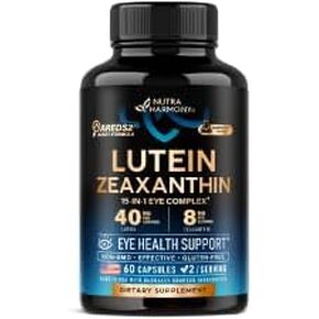 NUTRAHARMONY Lutein Supplement - Eye Health & Vision Support - Made in USA - 60 Capsules