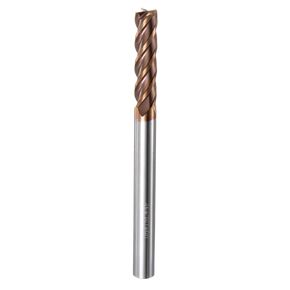 HARFINGTON Carbide Square End Mill 6mm (15/64") Dia 6mm (15/64") Shank 75mm (3") Extra Long HRC55 TiSiN Coated Micro-Grain Tungsten Carbide 4 Flutes Milling Bit Cutter