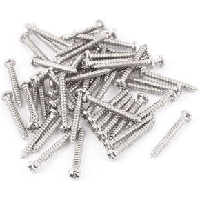 uxcell 50 Pcs M2 X 15mm Stainless Steel Phillips Round Head Self Tapping Screws Bolts