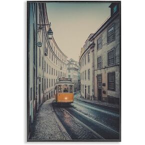 Stupell Industries Trolley Car Cityscape Framed Giclee Art Design by Erin Marie