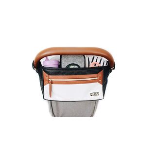 Itzy Ritzy Adjustable Stroller Caddy/Organizer - Stroller Organizer Bag Featuring Front Zippered Pocket, 2 Built-in Interior Pockets & Adjustable Straps to Fit Nearly Any Stroller (Chai)