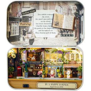 Flever Dollhouse Miniature DIY House Kit Creative Room with Furniture and Cover for Romantic Valentine's Gift(Roam Around in Winter)
