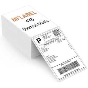 ملصقات MFLABEL الحرارية للشحن المباشر 4x6 ملصقات حرارية 500 ملصق لكل كومة، 1 كومة - درجة تجارية in Kuwait