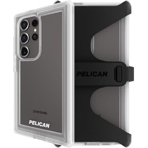 Pelican Shield - Samsung Galaxy S24 Ultra Case [6.8"] [Wireless Charging] [21ft MIL-STD Drop Protection] 2 Piece (Heavy Duty Cover and Belt Clip Holster Stand) Case for Samsung Galaxy S24 Ultra-Carbon in Kuwait