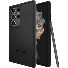 Pelican Shield - Samsung Galaxy S24 Ultra Case [6.8"] [Wireless Charging] [21ft MIL-STD Drop Protection] 2 Piece (Heavy Duty Cover and Belt Clip Holster Stand) Case for Samsung Galaxy S24 Ultra-Carbon