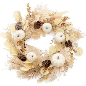 MISSPIN 15 Inch Fall Wreaths for Front Door,Harvest Thanksgiving Wreath, Farmhouse Fall Decorations for Home Front Door Porch Wall Window, Autumn Wreath for Indoor Outdoor (Berry)
