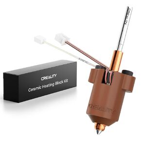 Creality Official Ender 3 V3 KE Ceramic Heating Block Kit, 60W Fast Heating Wear-resistant Hotend Kit Supports 300°C High Temperature with Copper+Titanium Alloy Throat Tube and Brass Nozzle