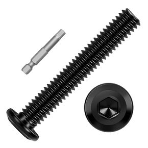 15 PCS 5/16"-18 x 3/4" Flat Head Socket Cap Screws Bolts, Flat Round Head Furniture Allen Bolts, Stainless Steel 304, Full Thread, Black Coating, Screwdriver Bit Included