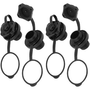 4Pcs Inflatable Boat Air Valve, 22mm Towable Tube Plug, Inflatable Boat Replacement Caps for Rubber Dinghy, Kayak, Raft, Pool Boat