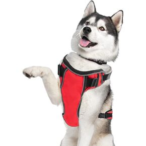 Reflective No Pull Dog Harness to Walk Small, Medium and Large Pets - Easy Adjustable Design - Anti Escape, Heavy Duty Body Vest with Breathable Mesh, Weather Proof Nylon, Soft Padding