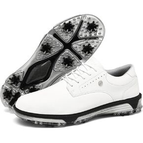 ULTIANT Mens Golf Shoes Traditions Spikeless Size 7.5-13(White,47)