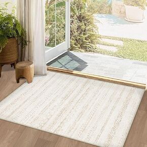 9x12 Area Rugs for Living Room, Soft Washable Boho Geometric Rug Moroccan Neutral Rug, Morden Farmhouse Stain Resistant Indoor Carpet for Bedroom Dining Room Playroom Office(9'x12',Beige)