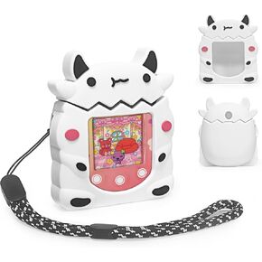 حافظة من السيليكون متوافقة مع آلة ألعاب الحيوانات الأليفة الافتراضية Tamagotchi Pix، حافظة واقية بنمط ديناصور لطيف من أجل Pix مع حبل للأصابع