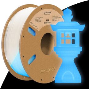 ERYONE Filament PLA 1.75 mm, Special 3D Printing PLA Filament 1.75 mm +/-0.03mm for 3D Printers and 3D Pens, 1kg (2.2lbs)/Spool, Glow Green in The Dark