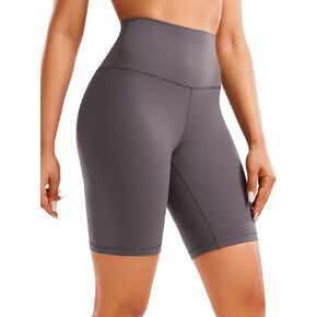 CRZ YOGA Womens Butterluxe Biker Shorts 8 Inches - High Waisted Workout Running Volleyball Spandex Yoga Shorts Black Tie Dye Flowers X-Large