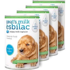 سائل Esbilac من حليب الماعز من Pet-Ag - 11 أونصة - تركيبة جاهزة للتغذية للجراء مع الفيتامينات والمعادن والمغذيات النزرة للجراء من حديثي الولادة حتى عمر ستة أسابيع - للأجهزة الهضمية الحساسة in Kuwait