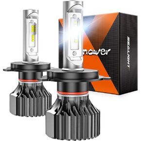 مصابيح SEALIGHT H4/9003، 600% فائقة السطوع، مصابيح H4 مزدوجة الشعاع Hi/Lo، سهلة التوصيل والتشغيل أو مصابيح الضباب، حزمة من 2