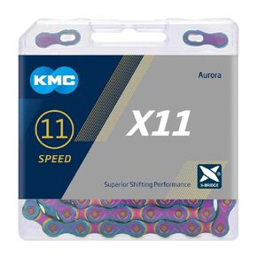 KMC X11 11 Speed Chain, Aurora Blue, 118 Link