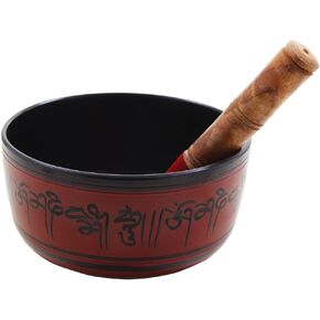 Store Indya Hand Painted Metal Tibetan Singing Bowl Set - 7 Inch Musical Instrument Chakra with Wooden Stick Mallet - For Meditation, Yoga, Spiritual Healing, and Stress Relief -Spiritual Gifts