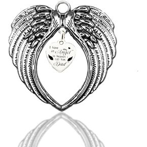 FREEBLOSS Memorial Ornament for Dad Keepsake Bereavement Gift Memorial Tree Hanging Decoration Alloy Pet Commemorative Pendant Heart Shaped Keychain Pendant Sympathy Gift