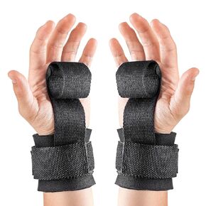Maxi Wrist Straps for Weightlifting - Wrist Brace, Gym Accessories, Wrist Wraps, Hand Bands for Dumbells & Bars, Workout Equipment - Non-Slip Grip, Adjustable Stripe - Black, One Size