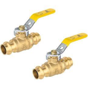 (Pack of 2) EFIELD 3/4" Press X Press Ball Valve with EPDM O-ring,1/4- Turn Full Port Shut Off Stop Ball Valve For Copper Tubing Connection,LF Brass