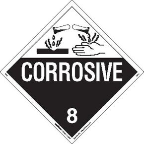 Labelmaster Z-PL4 Corrosive Hazmat Placard, Worded, Tagboard (Pack of 25)