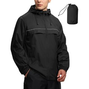 SWISSWELL Mens Waterproof Windbreaker Rain Jacket Lightweight Packable Raincoat with Hood for Golf Hiking Travel in Kuwait
