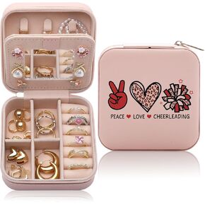 Gymnastics Gifts Jewelry Box for Women, Gifts for Gymnastics Lover Women Friends, Gymnastics Stuff Accessories Gymnast Team Small Travel Jewelry Case Organizer for Women